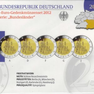 2012 Germania € 2 Castelli Neuschwanstein 5 zecche Card