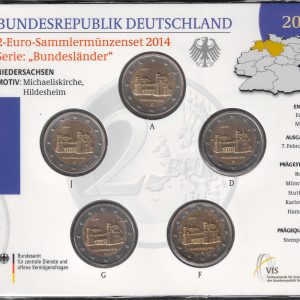 2014 Germania € 2 Chiesa San Michele a Hildesheim 5 zecche Folder