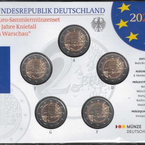 2020 Germania € 2 50° Genuflessione di Varsavia 5 zecche Folder