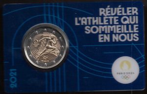 2021 Francia € 2 Olimpiadi " Parigi 2024 " Card Colore casuale - immagine 2