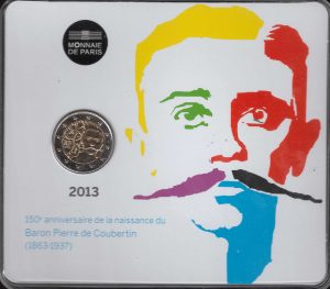 2013 Francia 2€ Pierre de Coubertin in blister