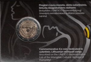 2019 Lituania 2€ Canzoni Popolari Lituane in coincard