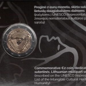 2019 Lituania 2€ Canzoni Popolari Lituane in coincard