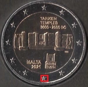 2021 Malta € 2 Tempio di Tarxien Zecca F