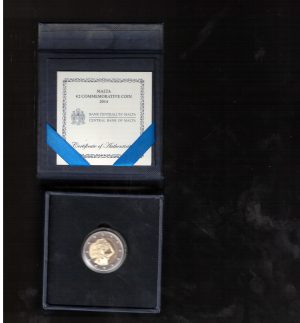 2014 Malta 2€ 50° Indipendenza FS in cofanetto
