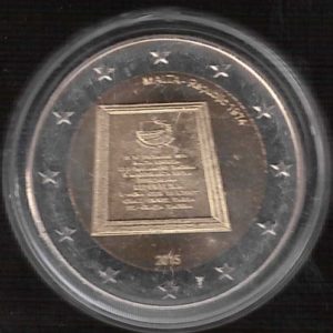 2015 Malta 2€ Proclamazione della Repubblica con marchio di Zecca Olanda