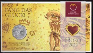 2022 Austria € 5 Arg Prosit Nuovo Anno Foder