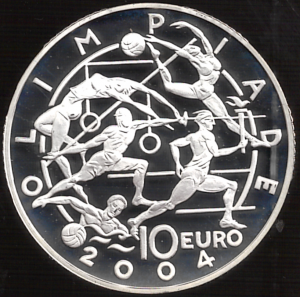 2004 San Marino € 10 Olimpiadi moneta in capsula
