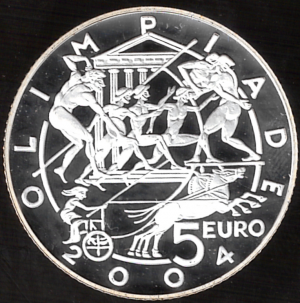 2004 San Marino € 5 Olimpiadi moneta in capsula