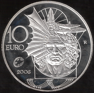 2006 Italia € 10 Leonardo da Vinci moneta in capsula