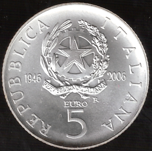 2006 Italia € 5 60° della Repubblica moneta in capsula - immagine 2