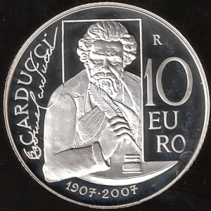2007 San Marino € 10 Carducci moneta in capsula