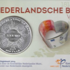2014 Olanda € 5 Card 200 Anni della Banca Centrale