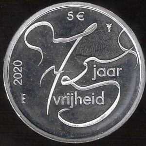 2020 Olanda € 5 Vrijheid Vijfje