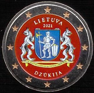 2021 Lituania € 2 Regione Dzukija Colore