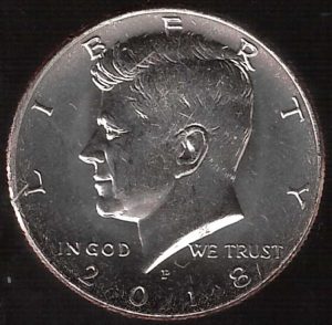 2018 USA Mezzo Dollaro Kennedy zecca P
