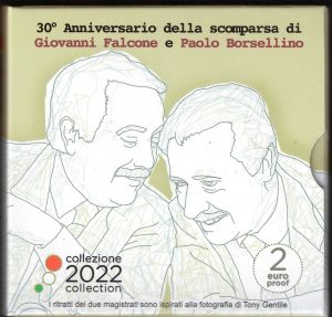 2022 Italia € 2 30°anniversario scomparsa di Falcone e Borsellino fondo specchio cofanetto