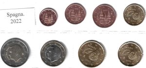 2022 Spagna Serie annuale 8 valori FdC sfusi Felipe VI