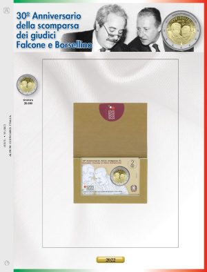 2022 Italia € 2  Coin card Falcone e Borsellino Aggiornamento Abafil