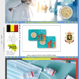 2022 Belgio € 2 Eroi della pandemia in Card Aggiornamento Abafil