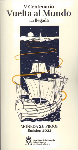 2022 Spagna € 2 Juan Sebastian Elcano Fondo Specchio