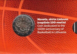 2022 Lituania € 2 100 Anni del Basket in Lituania Card