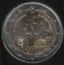 2022 Lussemburgo € 2 10° anniversario matrimonio Gran Duca