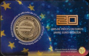 2022 Belgio € 2 e 1/2 20° anniversario circolazione dell'Euro Card versione francese