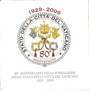 2009 Vaticano € 10 80° della Fondazione dello Stato Città del Vaticano