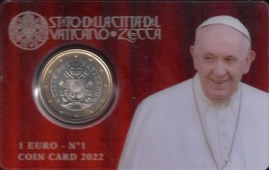 2022 Vaticano 1 € card n°1