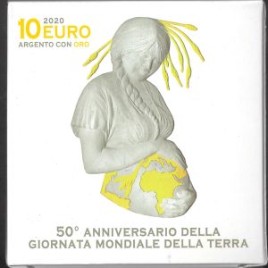 2020 Vaticano €10 Giornata Mondiale della Terra Argento e Oro Fondo specchio