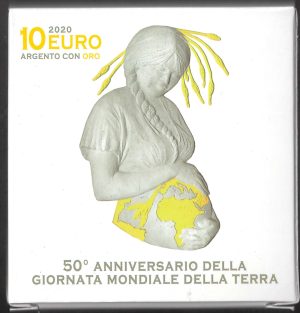 2020 Vaticano €10 Giornata Mondiale della Terra Argento e Oro Fondo specchio