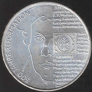 2017 Germania € 20 Argento 500° Riforma Protestante