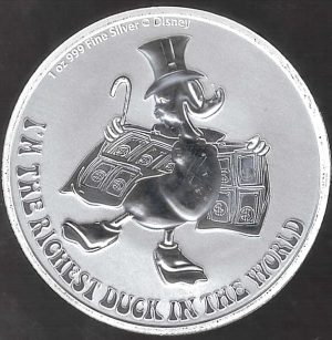 2022 Niue 1 oncia Scroonge McDuck