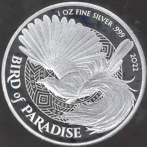 2022 Papua Nuova Guinea 1 oncia Uccello del Paradiso