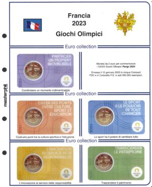 2023 Francia € 2 Giochi Olimpici - Set cinque card Aggiornamento Masterphil
