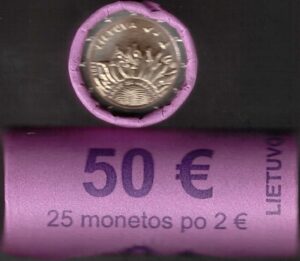 2023 Lituania € 2 rotolino Pro Ucraina