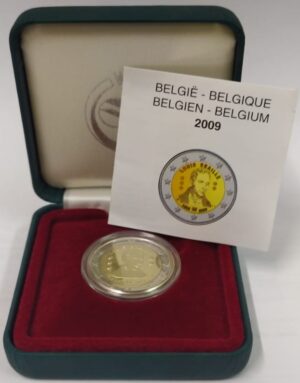2009 Belgio € 2 Braille Fondo Specchio