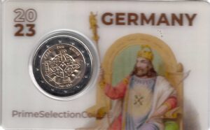 2023 Germania € 2 Carlo Magno in Card PSC cinque zecche