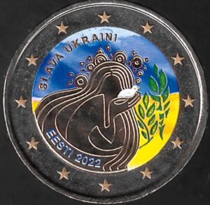 2022 Estonia € 2 Slava Ukraina Colore