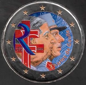 2020 Francia € 2 Charles de Gaulle Colore