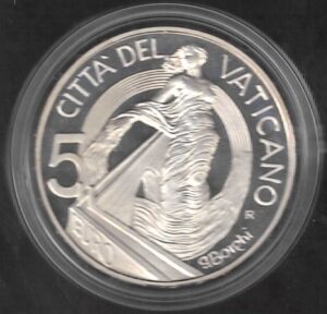 2002 Vaticano € 5 Pace e Fratellanza in capsula - immagine 2