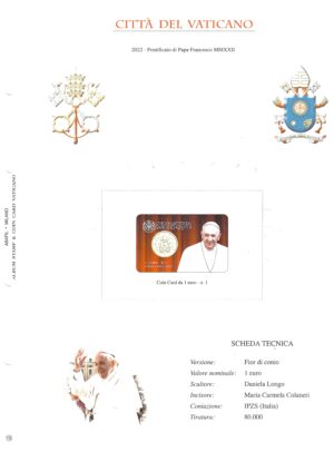2023 Vaticano Coin Card € 1 n° 2 Aggiornamento Abafil