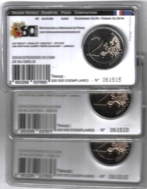 2019 Francia € 2 Asterix - Set tre card con stesso codice