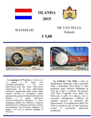 2015 Olanda € 5 Card Aggiornamento UDC Waterloo - Van Nelle