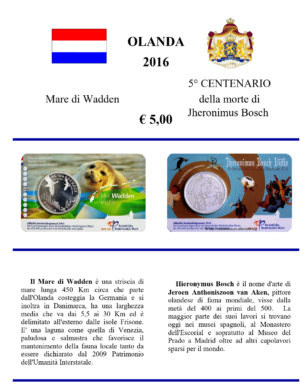 2016 Olanda € 5 Card Aggiornamento UDC Mare - Bosch