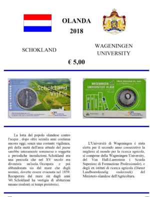 2018 Olanda € 5 Card Aggiornamento UDC Schokland - Wageningen University