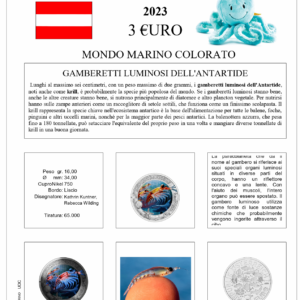 2023.3  Austria € 3 Mondo Marino Gamberetto luminoso Aggiornamento Monetando