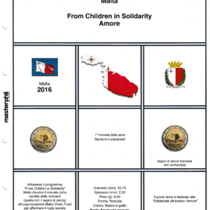 2016 Malta 2 € Amore Children Solidarity Aggiornamento Masterphil