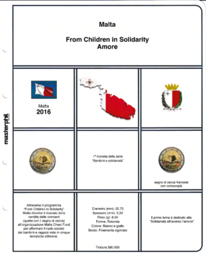 2016 Malta 2 € Amore Children Solidarity Aggiornamento Masterphil